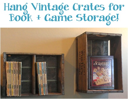 Vintage Wooden Crates Storage Solution at TheFrugalGirls.com