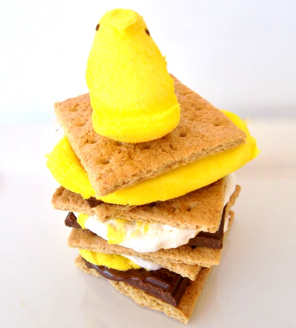 Microwave Peeps S'mores
