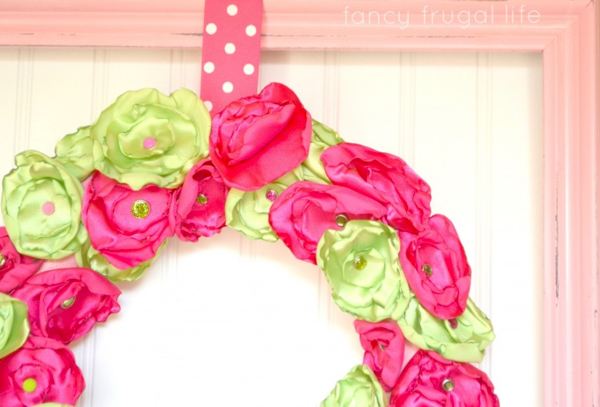 Satin Flower Wreath