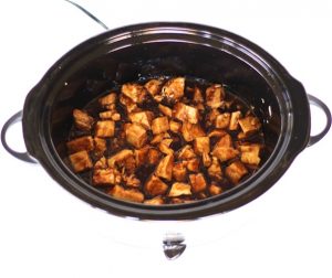 Slow cooker of Orange Chicken.