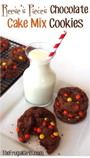 Reeses Pieces Chocolate Peanut Butter Cake Mix Cookies Recipe