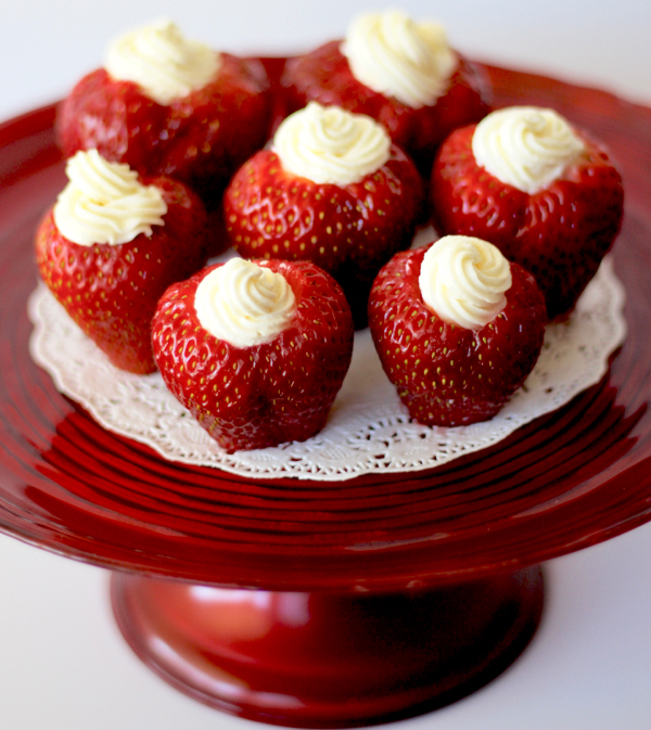 Cream Cheese Filled Strawberries Recipe | TheFrugalGirls.com