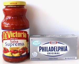 Salsa and cream cheese.