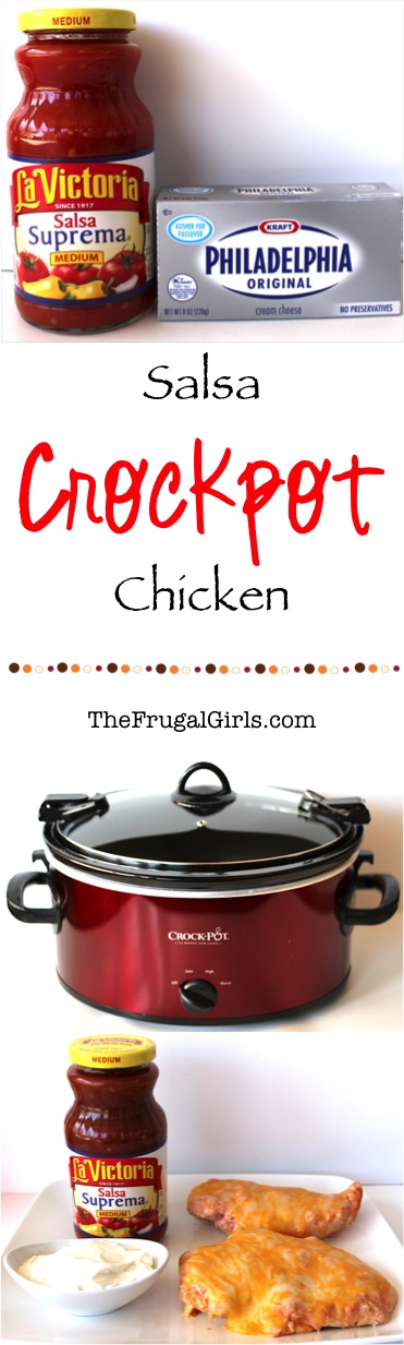 Crockpot Chicken Salsa Recipe - from TheFrugalGirls.com
