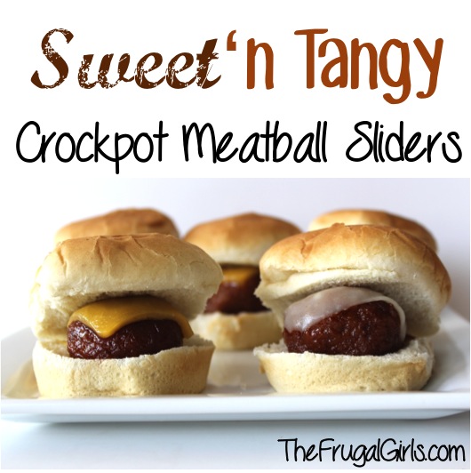 Easy Meatball Sliders Recipe in Crockpot from TheFrugalGirls.com