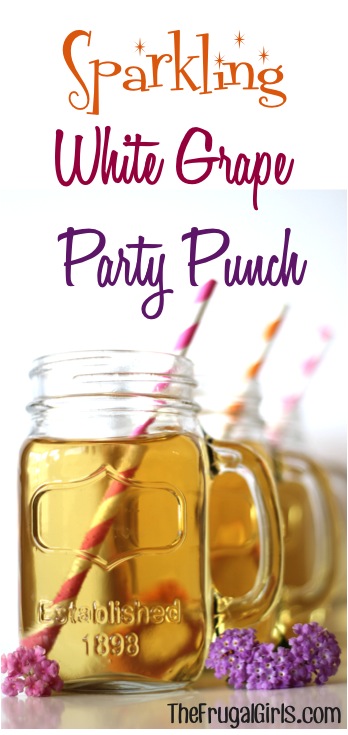 Sparkling White Grape Party Punch Recipe from TheFrugalGirls.com