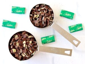 Andes chips in measuring cups.