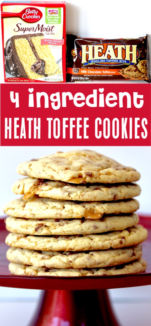 Cake Mix Cookies Recipes Easy Yellow Heath Toffee Cookie Recipe