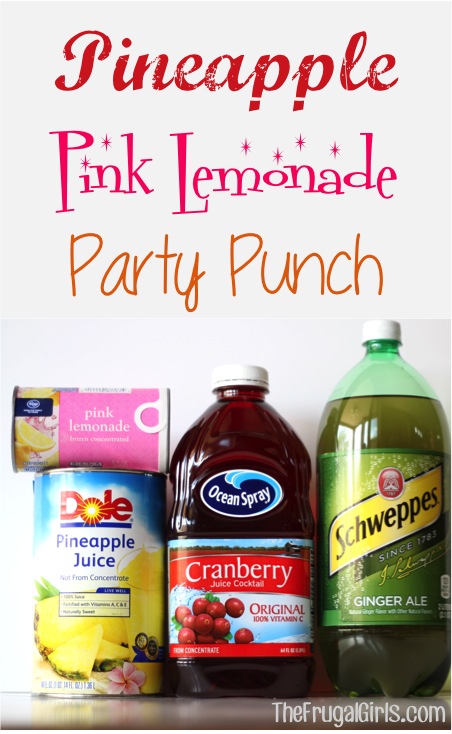 Pineapple Pink Lemonade Party Punch Recipe