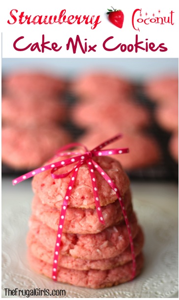 Strawberry Coconut Cake Mix Cookies Recipe