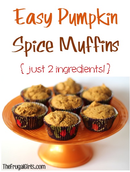 Pumpkin Spice Muffins Recipe at TheFrugalGirls.com