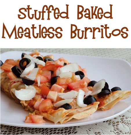 Stuffed Baked Meatless Burritos Recipe