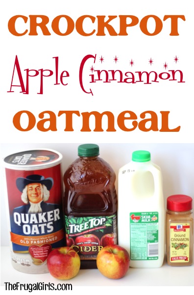 Crockpot Apple Cinnamon Oatmeal Recipe - at TheFrugalGirls.com