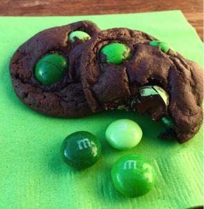 St. Patrick's Day Mint M&M Cookies - Two Sisters