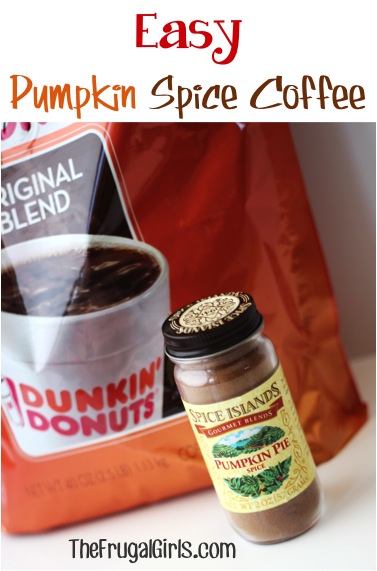 Easy Pumpkin Spice Coffee Recipe from TheFrugalGirls.com