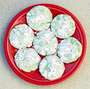 Green Crinkle Cookie Recipe at TheFrugalGirls.com