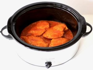 Buffalo Chicken in a slow cooker.