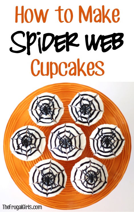 How to Make Spider Web Cupcakes at TheFrugalGirls.com