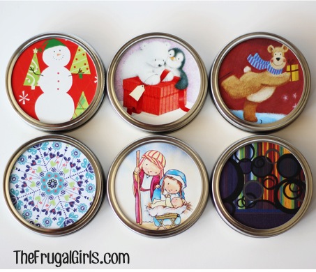 Ideas for Gifts in a Jar Lids from TheFrugalGirls.com