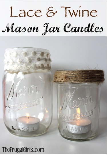 Mason Jar Candles Craft at TheFrugalGirls.com