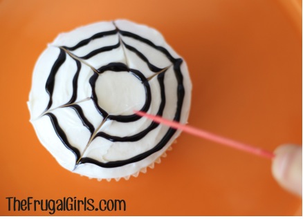 Spider Web Cupcakes from TheFrugalGirls.com