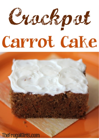 Crockpot Carrot Cake Recipe - at TheFrugalGirls.com