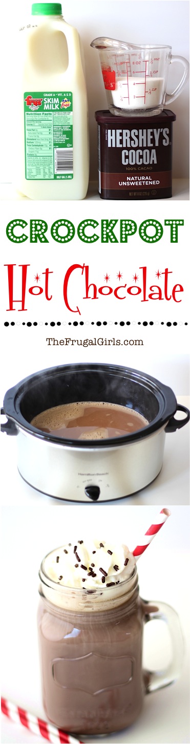 Crockpot Hot Chocolate Recipe - from TheFrugalGirls.com