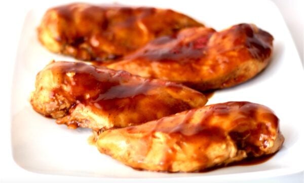 Dr Pepper Chicken with barbecue sauce.