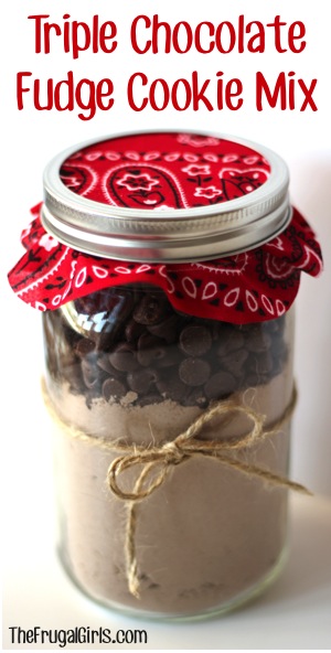Triple Chocolate Fudge Cookie Mix in a Jar at TheFrugalGirls.com