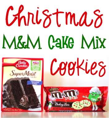 Christmas M&M Cake Mix Cookies Recipe from TheFrugalGirls.com