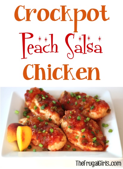 Crockpot Peach Salsa Chicken Recipe - at TheFrugalGirls.com