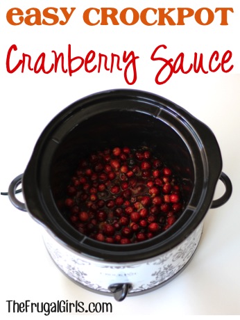 Easy Crockpot Cranberry Sauce Recipe at TheFrugalGirls.com