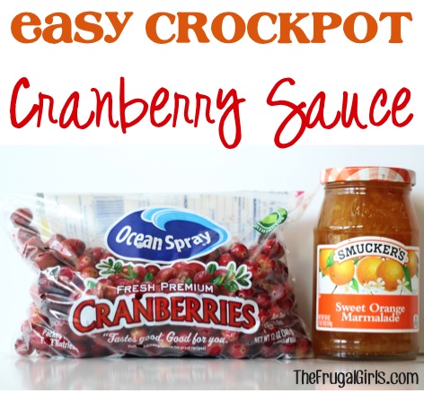 Easy Crockpot Cranberry Sauce Recipe from TheFrugalGirls.com