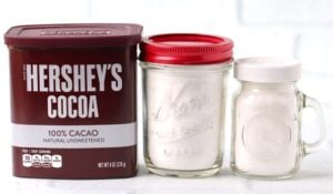 Cocoa powder, powdered sugar, and salt.