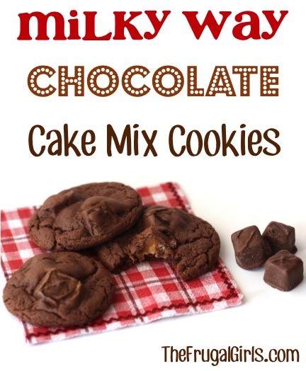 Milky Way Chocolate Cake Mix Cookies Recipe from TheFrugalGirls.com