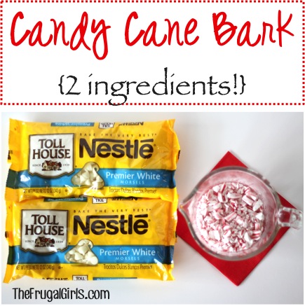Candy Cane Bark Recipe - from TheFrugalGirls.com