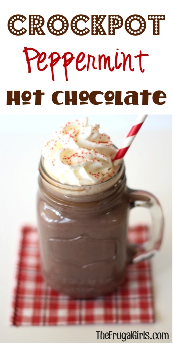 Crockpot Peppermint Hot Chocolate Recipe from TheFrugalGirls.com