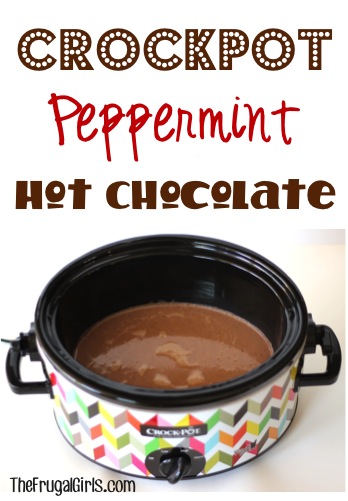 Crockpot Peppermint Hot Chocolate Recipe - from TheFrugalGirls.com