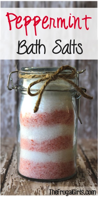 How to Make Peppermint Bath Salts at TheFrugalGirls.com