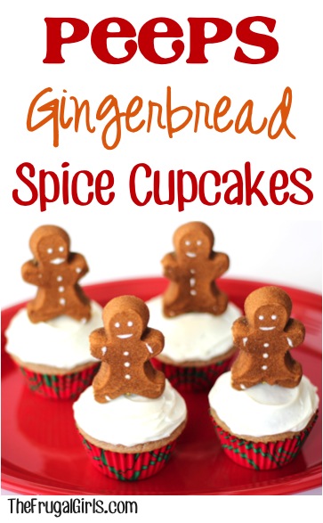 Peeps Gingerbread Spice Cupcakes - at TheFrugalGirls.com