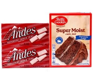 Ingredients for Andes Peppermint Cookies.