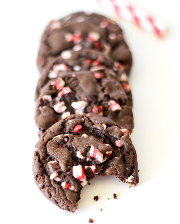 Peppermint Crunch Dark Chocolate Cake Mix Cookies Recipe