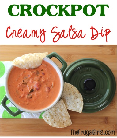 Crockpot Creamy Salsa Dip Recipe - from TheFrugalGirls.com