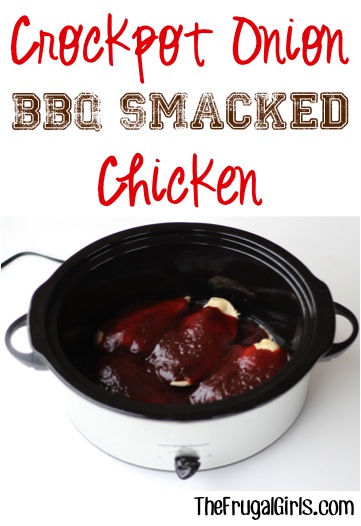 Crockpot BBQ Chicken Onion Recipe - from TheFrugalGirls.com