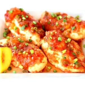 Peach Salsa Chicken on a plate.