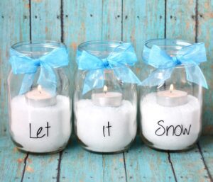 Mason Jar Candles Let it Snow