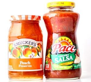 Peach preserves and salsa.