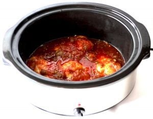 Peach Salsa Chicken in a Slow Cooker.