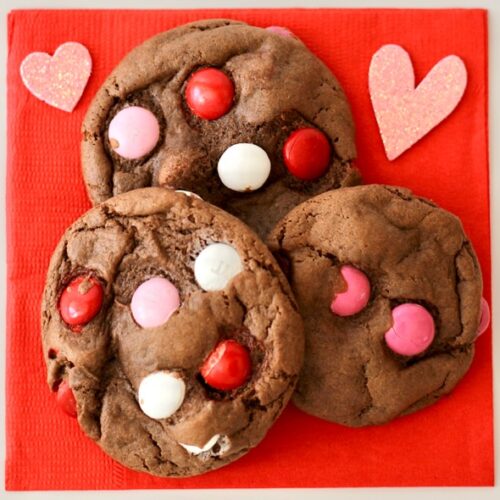 Valentine's Day M&M Cake Mix Cookies Recipe