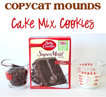 Copycat Mounds Cake Mix Cookies Recipe from TheFrugalGirls.com